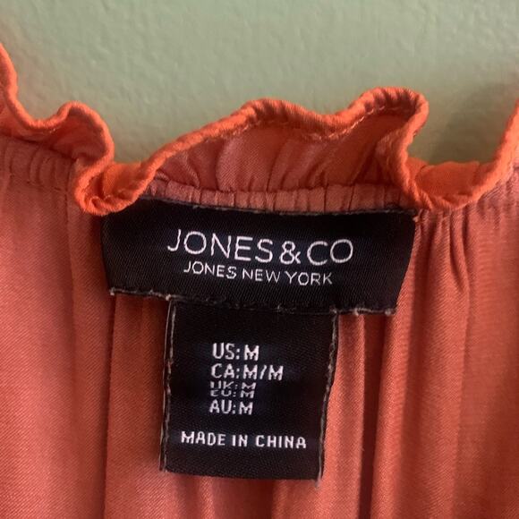 Flutter Sleeve Tie Front Rust Orange Blouse Medium Sleeveless Flowy Ruffled Top - Picture 2 of 11